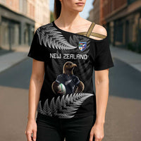 New Zealand Rugby Custom Cross Shoulder Shirt Glory Be To Black Silver-fern - Polynesian Pride