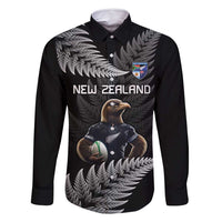 New Zealand Rugby Custom Family Matching Mermaid Dress and Hawaiian Shirt Glory Be To Black Silver-fern - Polynesian Pride