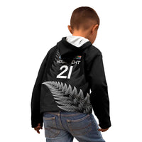 New Zealand Rugby Custom Kid Hoodie Glory Be To Black Silver-fern - Polynesian Pride