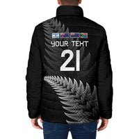 New Zealand Rugby Custom Padded Jacket Glory Be To Black Silver-fern - Polynesian Pride