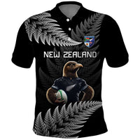 New Zealand Rugby Custom Polo Shirt Glory Be To Black Silver-fern - Polynesian Pride