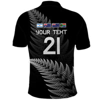 New Zealand Rugby Custom Polo Shirt Glory Be To Black Silver-fern - Polynesian Pride