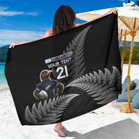New Zealand Rugby Custom Sarong Glory Be To Black Silver-fern - Polynesian Pride