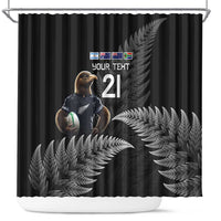 New Zealand Rugby Custom Shower Curtain Glory Be To Black Silver-fern - Polynesian Pride
