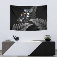 New Zealand Rugby Custom Tapestry Glory Be To Black Silver-fern - Polynesian Pride