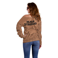 Hawaii Strong Maui Wildfire Off Shoulder Sweater No1 LT9 - Polynesian Pride