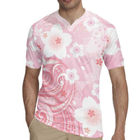 Japan Sakura Floral with Polynesian Vibe Rugby Jersey