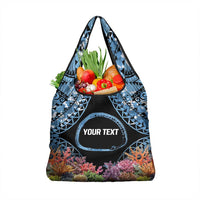 Personalised Nukuoro Micronesia Atoll Grocery Bag with Pacific Coral Reef