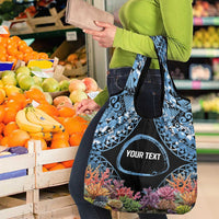 Personalised Nukuoro Micronesia Atoll Grocery Bag with Pacific Coral Reef