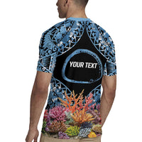 Personalised Nukuoro Micronesia Atoll Rugby Jersey with Pacific Coral Reef