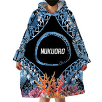 Personalised Nukuoro Micronesia Atoll Wearable Blanket Hoodie with Pacific Coral Reef