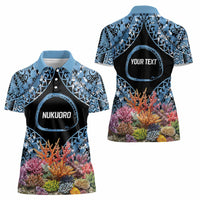 Personalised Nukuoro Micronesia Atoll Women Polo Shirt with Pacific Coral Reef
