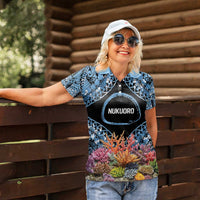 Personalised Nukuoro Micronesia Atoll Women Polo Shirt with Pacific Coral Reef