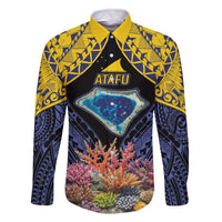 Tokelau Atafu Atoll Personalised Family Matching Off Shoulder Short Dress and Hawaiian Shirt Pacific Coral Reef Vibe