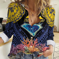 Tokelau Atafu Atoll Personalised Women Casual Shirt Pacific Coral Reef Vibe LT9 Female Gold - Polynesian Pride