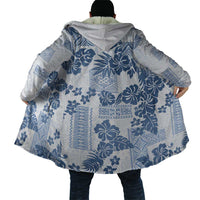 Vintage Hawaii Cloak Hibiscus Tapa Tribal With Hawaiian Quilt Pattern Blue - Polynesian Pride