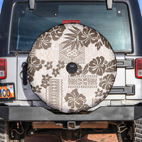 Vintage Hawaii Spare Tire Cover Hibiscus Tapa Tribal With Hawaiian Quilt Pattern Gold LT9 - Polynesian Pride