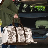 Vintage Hawaii Travel Bag Hibiscus Tapa Tribal With Hawaiian Quilt Pattern Gold - Polynesian Pride