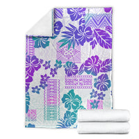 Vintage Hawaii Blanket Hibiscus Tapa Tribal With Hawaiian Quilt Pattern Purple LT9 - Polynesian Pride