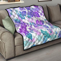 Vintage Hawaii Quilt Hibiscus Tapa Tribal With Hawaiian Quilt Pattern Purple LT9 - Polynesian Pride