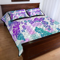 Vintage Hawaii Quilt Bed Set Hibiscus Tapa Tribal With Hawaiian Quilt Pattern Purple LT9 - Polynesian Pride
