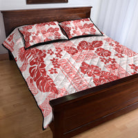Vintage Hawaii Quilt Bed Set Hibiscus Tapa Tribal With Hawaiian Quilt Pattern Red LT9 - Polynesian Pride