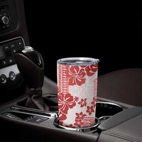 Vintage Hawaii Tumbler Cup Hibiscus Tapa Tribal With Hawaiian Quilt Pattern Red