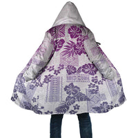 Vintage Hawaii Cloak Hibiscus Tapa Tribal With Hawaiian Quilt Pattern Violet - Polynesian Pride
