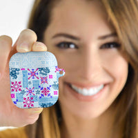 Hawaii Tapa Tribal AirPods Case With Hawaiian Quilt Pattern Blue - Polynesian Pride