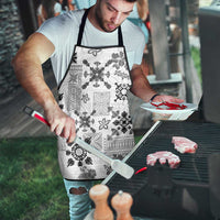 Hawaii Tapa Tribal Apron With Hawaiian Quilt Pattern Black - Polynesian Pride