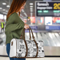 Hawaii Tapa Tribal Travel Bag With Hawaiian Quilt Pattern Black - Polynesian Pride