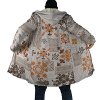 Hawaii Tapa Tribal Cloak With Hawaiian Quilt Pattern Gold - Polynesian Pride