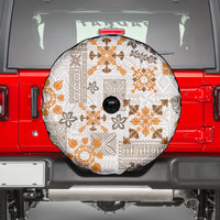 Hawaii Tapa Tribal Spare Tire Cover With Hawaiian Quilt Pattern Gold LT9 - Polynesian Pride