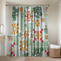 Hawaii Tapa Tribal Bathroom Set With Hawaiian Quilt Pattern Green - Polynesian Pride
