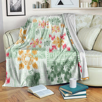 Hawaii Tapa Tribal Blanket With Hawaiian Quilt Pattern Green LT9 - Polynesian Pride