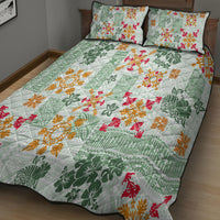 Hawaii Tapa Tribal Quilt Bed Set With Hawaiian Quilt Pattern Green LT9 - Polynesian Pride