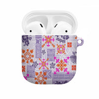 Hawaii Tapa Tribal AirPods Case With Hawaiian Quilt Pattern Violet - Polynesian Pride