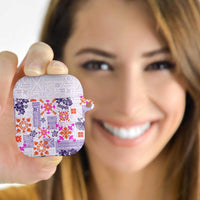 Hawaii Tapa Tribal AirPods Case With Hawaiian Quilt Pattern Violet - Polynesian Pride