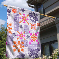 Hawaii Tapa Tribal Garden Flag With Hawaiian Quilt Pattern Violet LT9 - Polynesian Pride