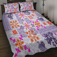 Hawaii Tapa Tribal Quilt Bed Set With Hawaiian Quilt Pattern Violet LT9 - Polynesian Pride