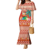 Hawaii Mele Kalikimaka Family Matching Mermaid Dress and Hawaiian Shirt Surfing Santa Funny Christmas