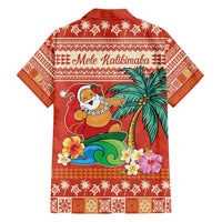 Hawaii Mele Kalikimaka Family Matching Short Sleeve Bodycon Dress and Hawaiian Shirt Surfing Santa Funny Christmas LT9 - Polynesian Pride