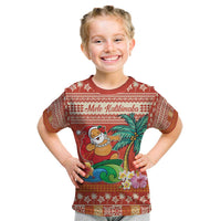 Hawaii Mele Kalikimaka Kid T Shirt Surfing Santa Funny Christmas