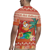 Hawaii Mele Kalikimaka Rugby Jersey Surfing Santa Funny Christmas