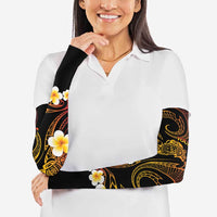 Personalised Papua New Guinea Sepik Arm Sleeves Plumeria Floral Tribal Pattern - Polynesian Pride