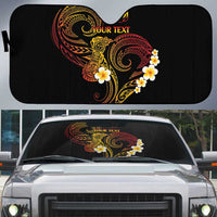 Personalised Papua New Guinea Sepik Auto Sun Shade Plumeria Floral Tribal Pattern - Polynesian Pride