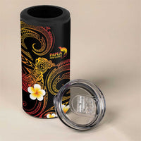 Personalised Papua New Guinea Sepik 4 in 1 Can Cooler Tumbler Plumeria Floral Tribal Pattern - Polynesian Pride