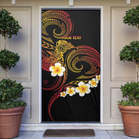 Personalised Papua New Guinea Sepik Door Cover Plumeria Floral Tribal Pattern - Polynesian Pride