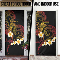Personalised Papua New Guinea Sepik Door Cover Plumeria Floral Tribal Pattern - Polynesian Pride