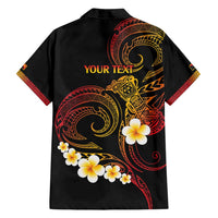Personalised Papua New Guinea Sepik Family Matching Off Shoulder Maxi Dress and Hawaiian Shirt Plumeria Floral Tribal Pattern - Polynesian Pride